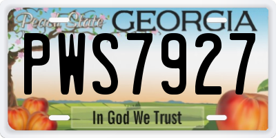 GA license plate PWS7927