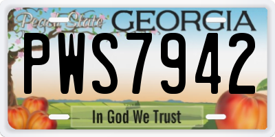 GA license plate PWS7942