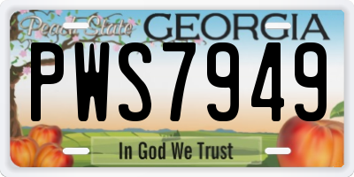 GA license plate PWS7949