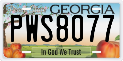 GA license plate PWS8077