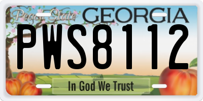 GA license plate PWS8112