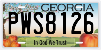 GA license plate PWS8126