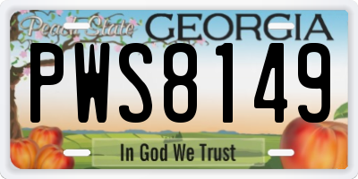GA license plate PWS8149