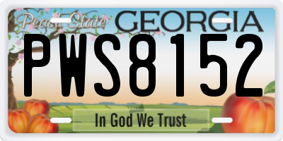 GA license plate PWS8152
