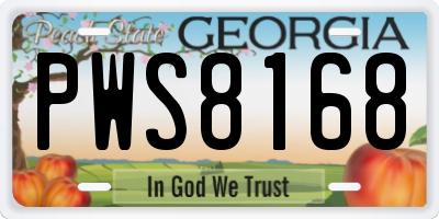 GA license plate PWS8168