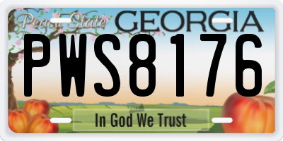 GA license plate PWS8176