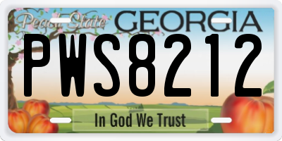 GA license plate PWS8212