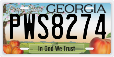 GA license plate PWS8274