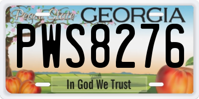 GA license plate PWS8276