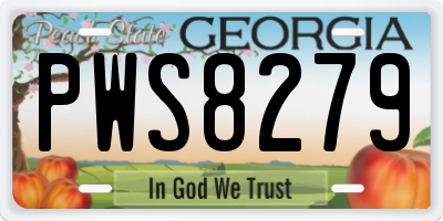 GA license plate PWS8279