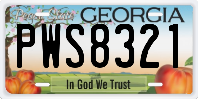 GA license plate PWS8321
