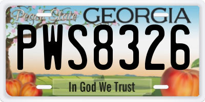 GA license plate PWS8326