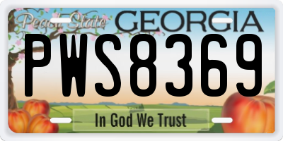 GA license plate PWS8369