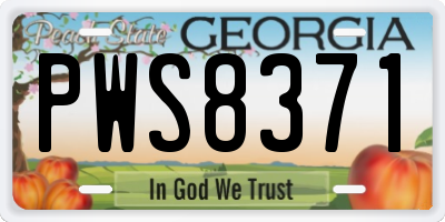 GA license plate PWS8371