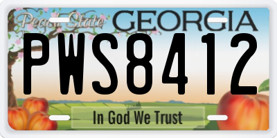 GA license plate PWS8412