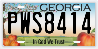 GA license plate PWS8414
