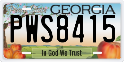 GA license plate PWS8415