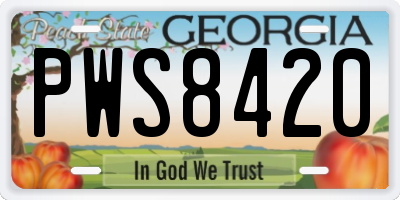 GA license plate PWS8420