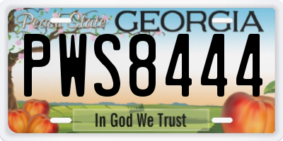 GA license plate PWS8444
