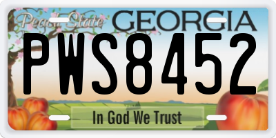GA license plate PWS8452