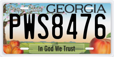 GA license plate PWS8476