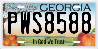 GA license plate PWS8588