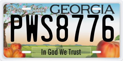 GA license plate PWS8776