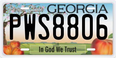 GA license plate PWS8806