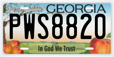 GA license plate PWS8820