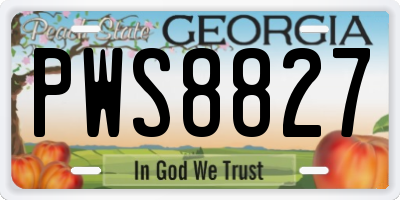 GA license plate PWS8827