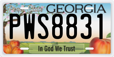 GA license plate PWS8831