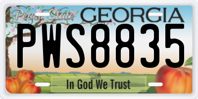 GA license plate PWS8835