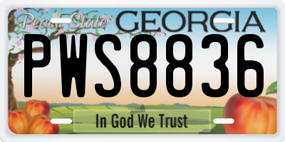 GA license plate PWS8836