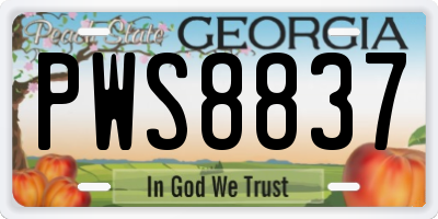 GA license plate PWS8837