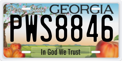 GA license plate PWS8846