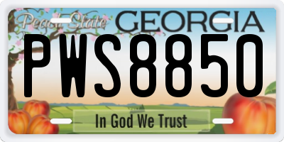 GA license plate PWS8850
