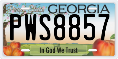GA license plate PWS8857