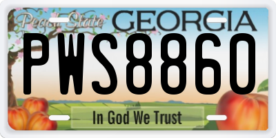 GA license plate PWS8860