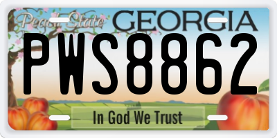 GA license plate PWS8862