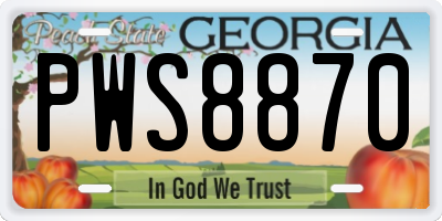 GA license plate PWS8870