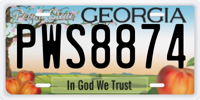 GA license plate PWS8874