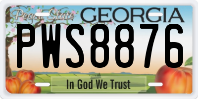GA license plate PWS8876
