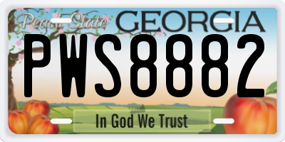 GA license plate PWS8882