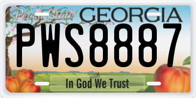 GA license plate PWS8887