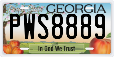 GA license plate PWS8889