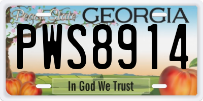 GA license plate PWS8914