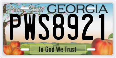 GA license plate PWS8921
