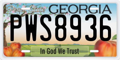 GA license plate PWS8936