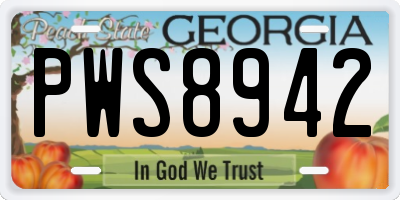 GA license plate PWS8942