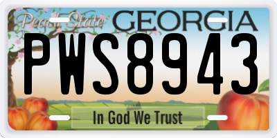 GA license plate PWS8943